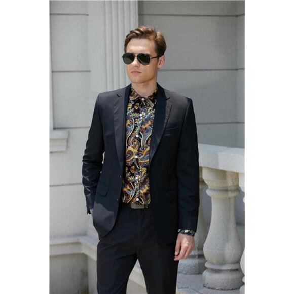 NEW Shiny Silky Satin Shirt for Men Stretchable - Picture 6 of 7